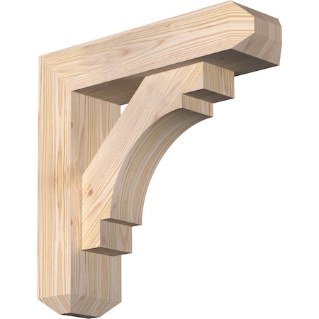 Ekena Millwork Merced Craftsman Smooth Bracket w/ Offset Brace, Douglas Fir, 5 1/2"W x 20"D x 20"H BKT0604X20X20MRC04SDF